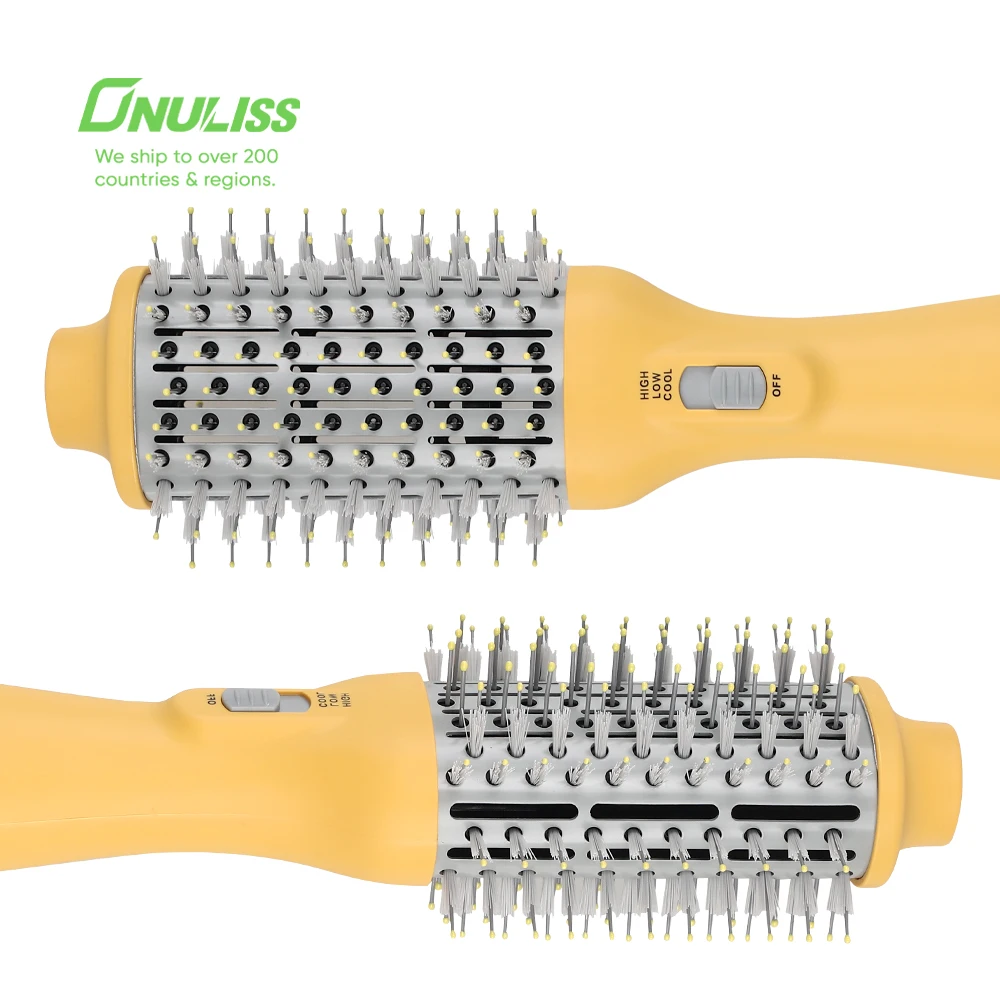 

Custom cepillo secador 3 en 1 1200w One Step Straightening Curling Drying Hair Curler Heat Comb Hair Dryer Brush