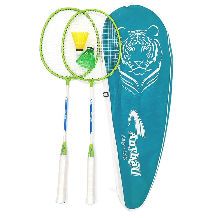

Factory Price Alloy High Elastic Sponge Handle Badminton Rackets Set Plastic Shuttlecock and Racquets with Bag for Kids Adults