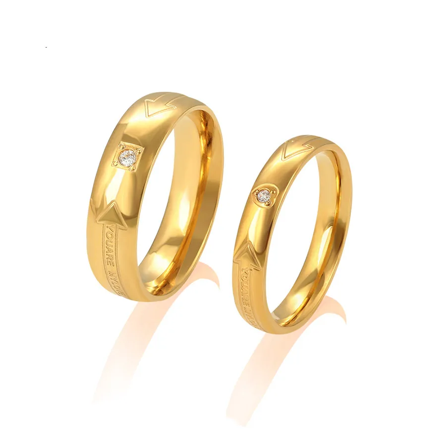 

R-121 xuping jewelry Classic Style Simple Elegant Fashion Creative Engraving Wedding Engagement Ring Set
