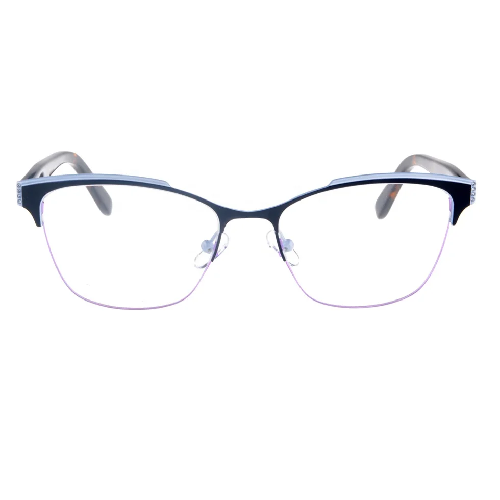 

In stock optical metal frames eyeglasses half frame glasses, All
