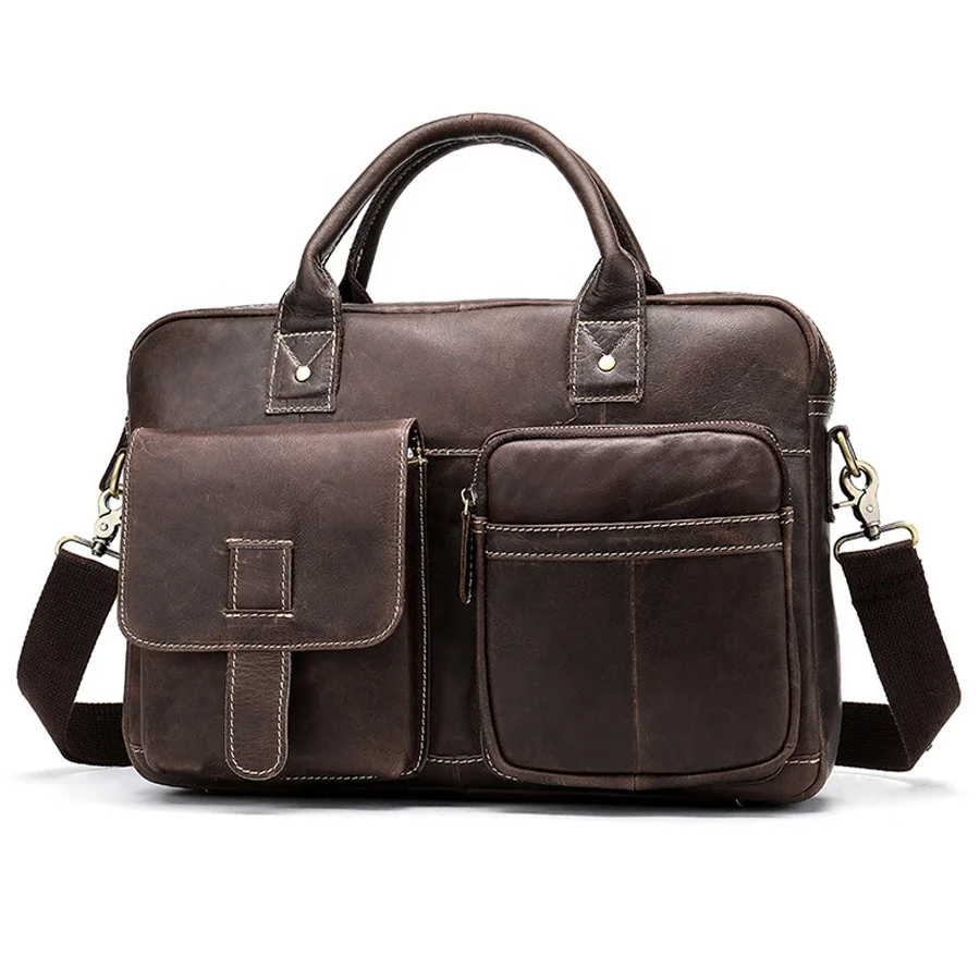 

Men Leather Briefcase For 14'' Laptop Bag Business Men Bag For Document Computer Messenger Laptop Shoulder Bag, Customized