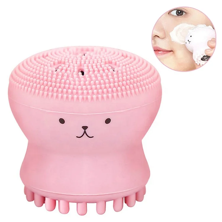 

Facial Cleansing Brush Silicone Face Scrubbers Octopus Baby Shampoo Brush, 5 color