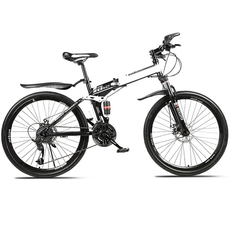

26 Inch Double Disc Brake Full Suspension 21/24/27 Speed Folding Bicycle Mountain Bike For Adult