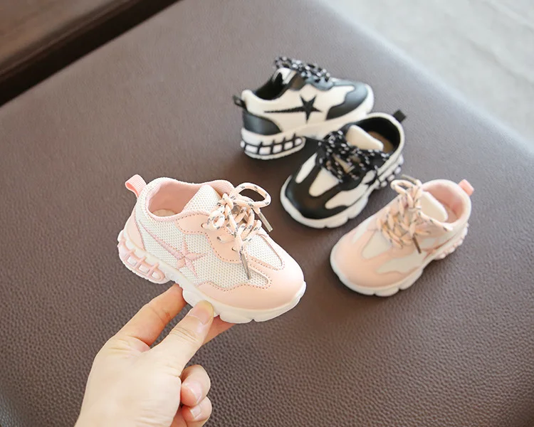 

Wholesale casual Spring&Autumn mesh sport first Walker baby shoes for unisex, Beige /pink