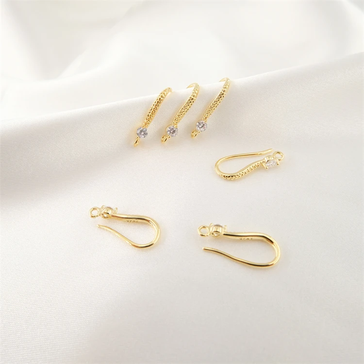 

Gold plated earring Brass charms for jewelry making preserving persistent hook Color 18k gold plated zircon earrings