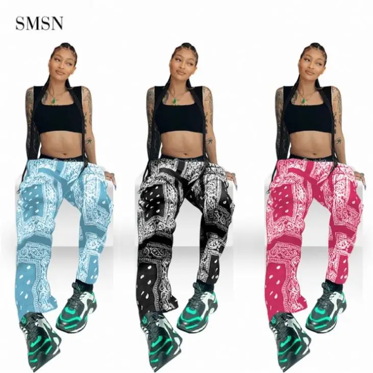 

Lowest Price Autumn Printing High Waist Loose Woman Pants 2021 Women'S Trousers & Pants