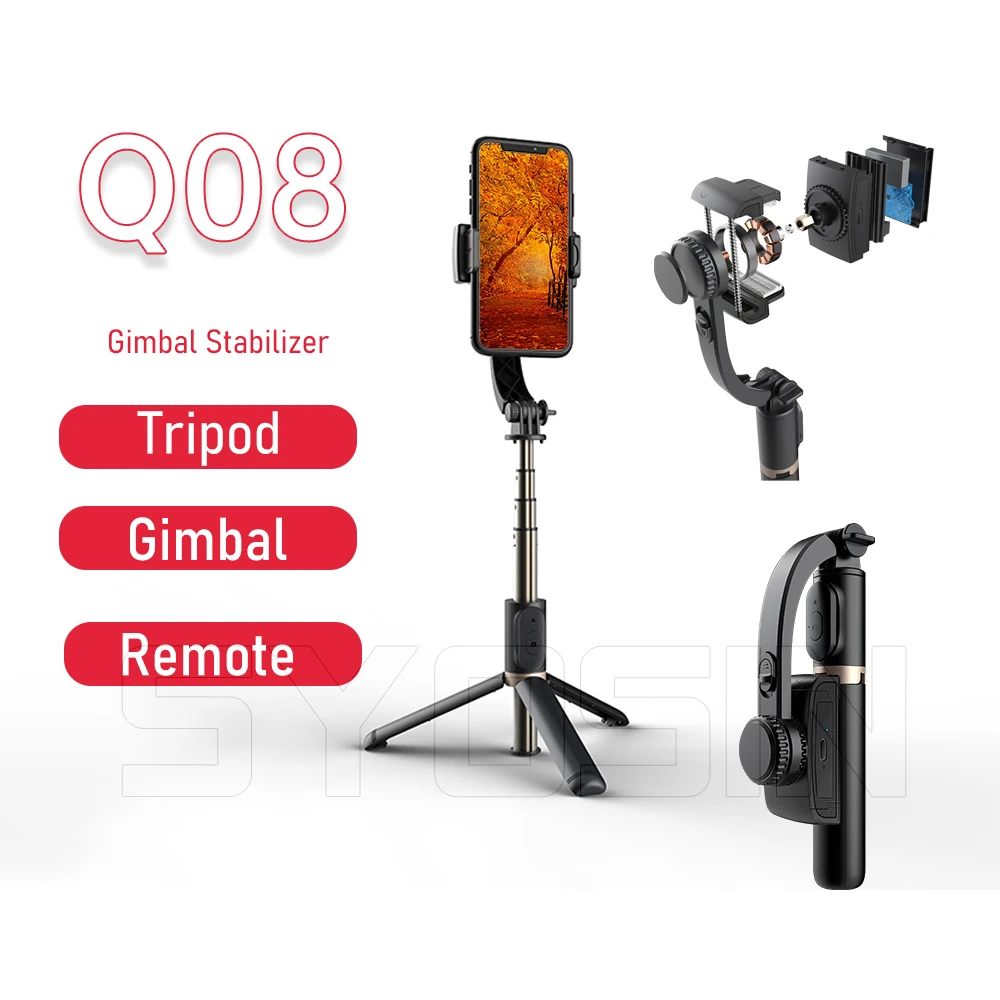 

SYOSIN Q08 Handheld Phone Gimbal Stabilizer 1-Axis Stable Palo Selfie Stick Tripod With Wireless Remote Anti Shake For Vlog