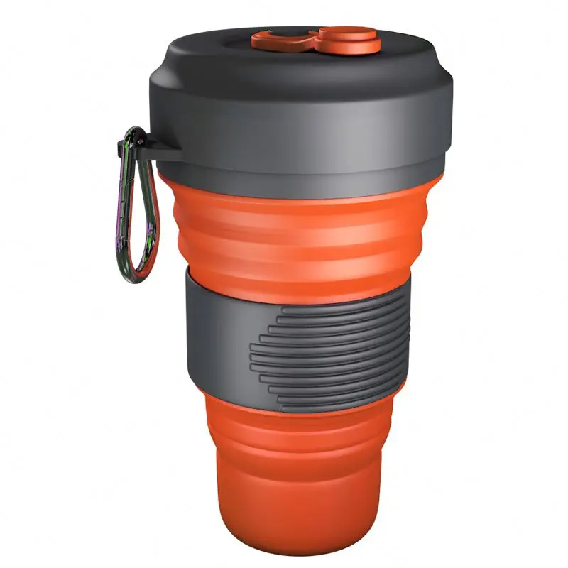 

Creative silica gel folding water cup retractable portable outdoor sports water bottles, Green ,red ,yellow ,blue and customized