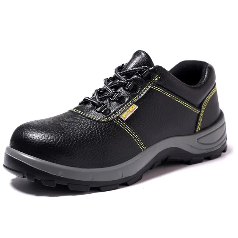 

China Black Cow Leather Safety Shoes Anti-smashing Anti-poercing Safety Working Shoes