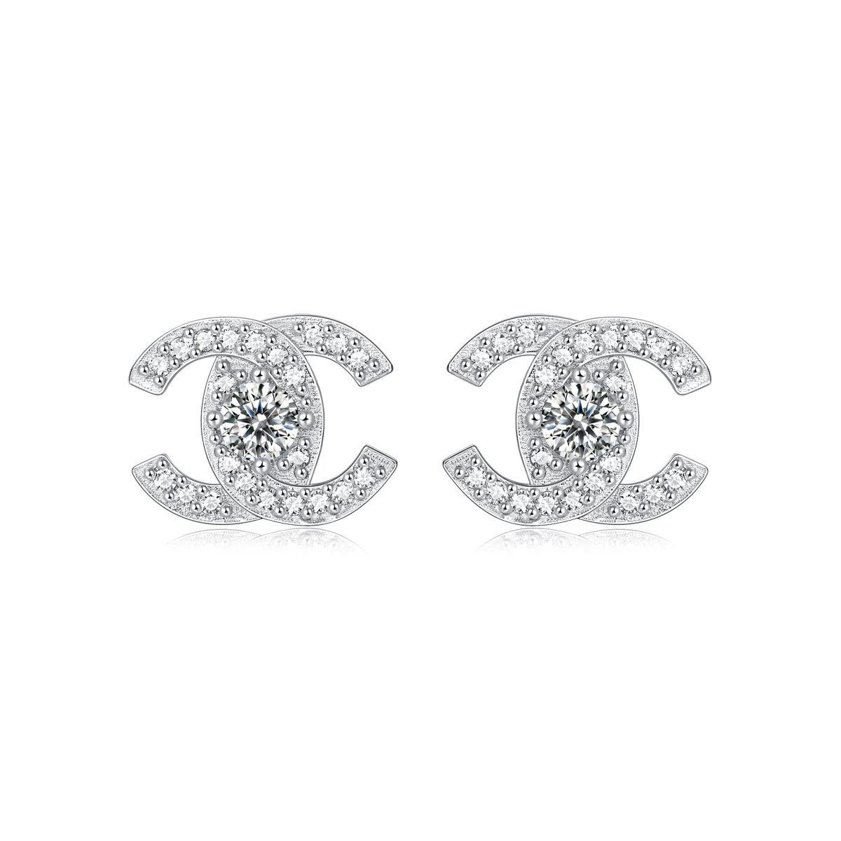 

Hot Sale Earring 1 Carat 18K Gold Plated Silver 6.5mm Moissanite Diamond Earrings