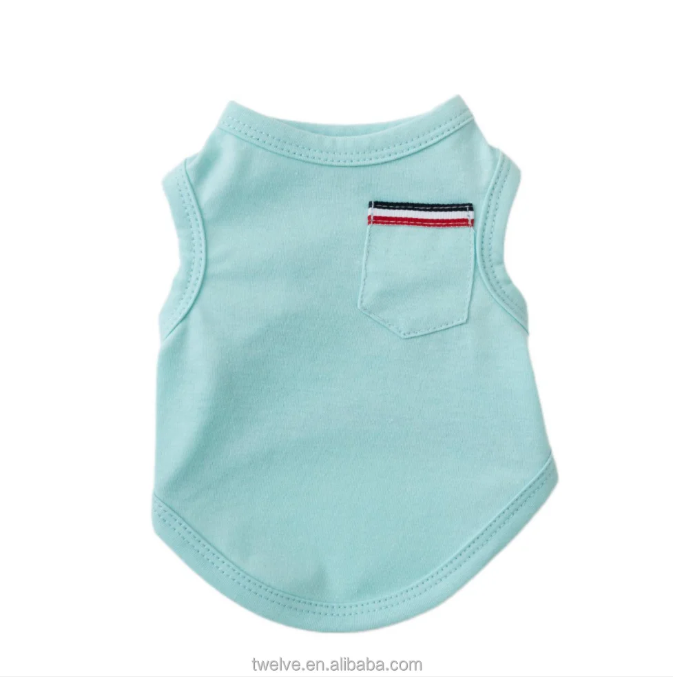 

Pocket Colorful Spring Summer Plain Cat Puppy Vest 2 Legged Pet Shirt Cool mesh tank top for dog