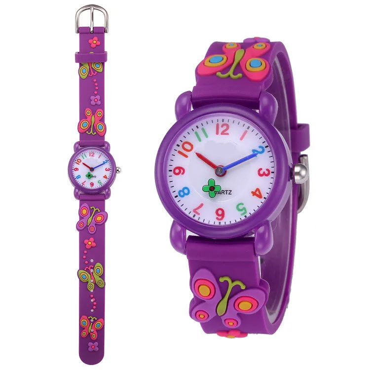 

unique flowers on rainbow colors cheap kids sport watch