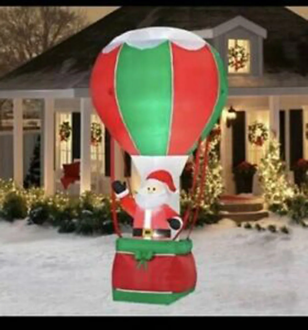 12ft Santa Hot Air Balloon Inflatable Outdoor Holiday Decoration 12ft Santa Hot Air Balloon Inflatable