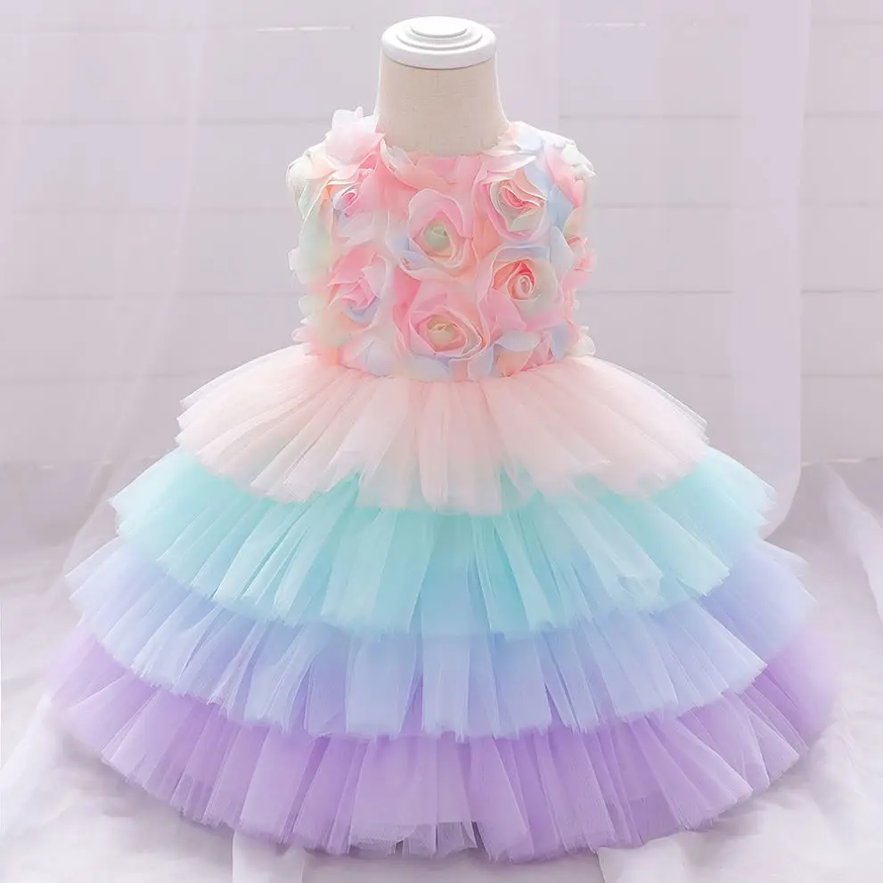 

vestidos de ninas Latest Designs Children Party Wedding Birthday Girl Princess Dress Pink Formal Flower Girls Dresses