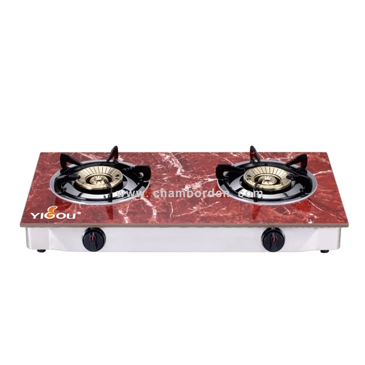 
Household Table Gas Stove Cast Iron 2 Burner With Brass Cap 