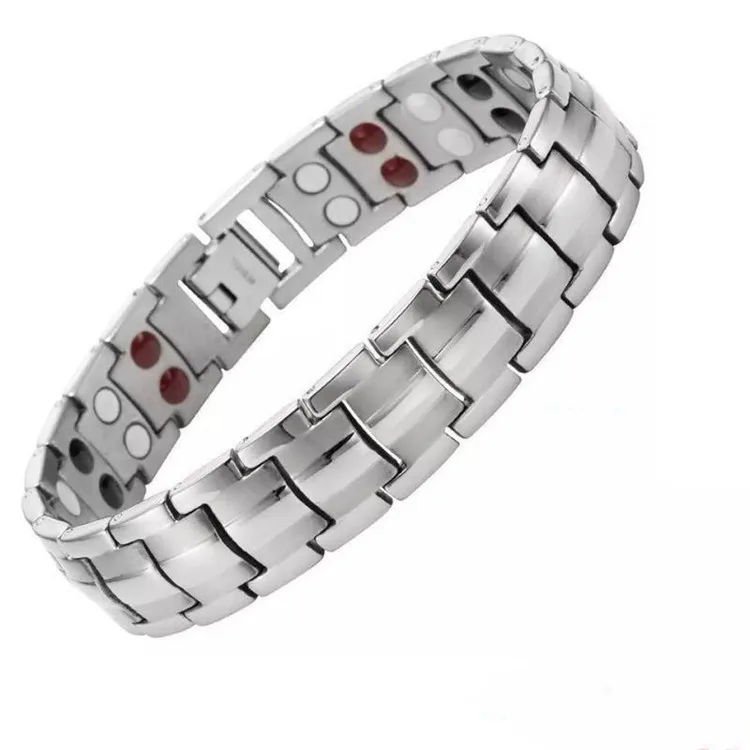 

Fashion punk style men silver gold jewelry man magnetic bracelet, As pic