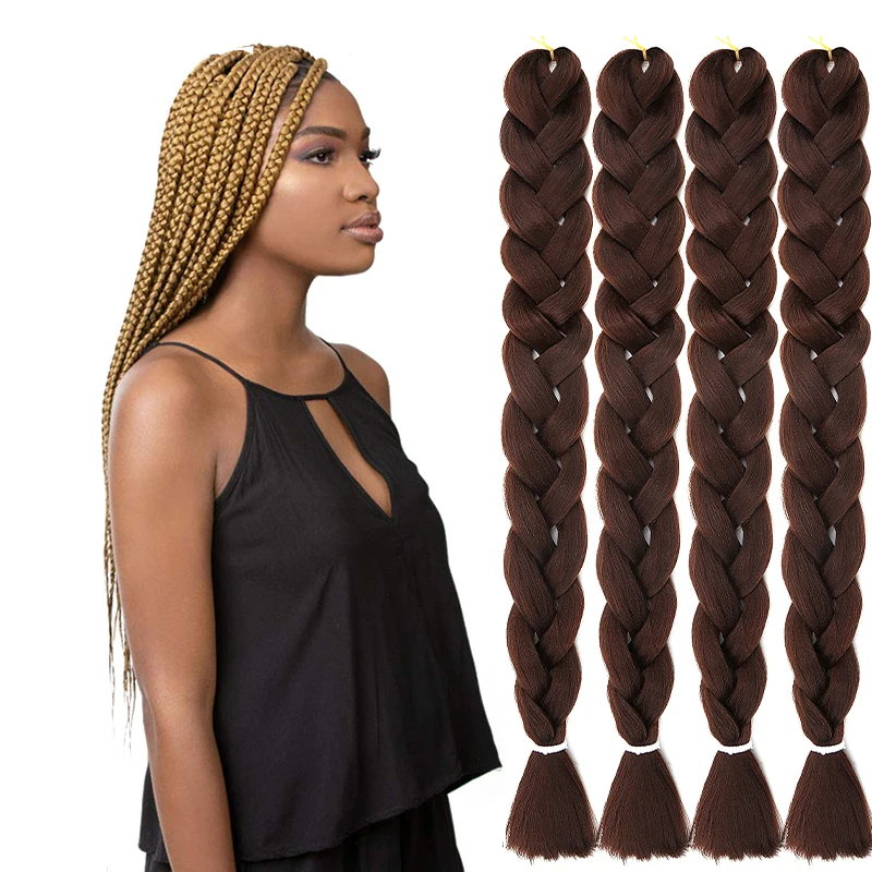 

82 Inch 165g Solid Color Xpression Super Silky Crochet Synthetic Yaki Ombre Jumbo Braiding Hair Pre Stretched braid Extentions