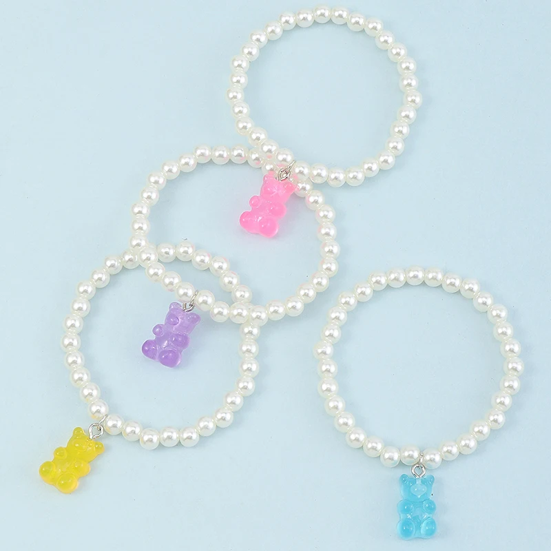 

Wholesale Fashion Pearl Bracelets Bulk Gummy Bear Bracelets For Girls, Colourful