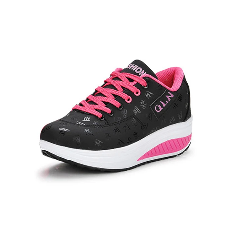 
Breathable Womens Sport Trainers Girls Black Toning Walking Gym Fitness Shake Shoes 