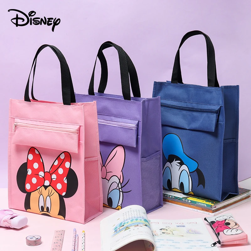 

Disney Mickey Pattern Fashion Handbag Casual Portable Oxford Cloth bag Pen File Folder for Papers Student Stationery