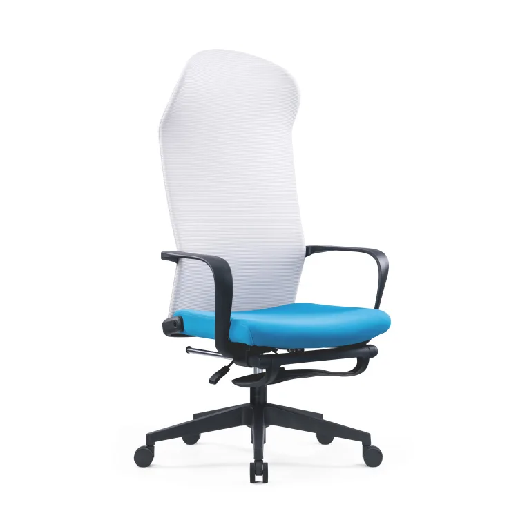 

Factory price modern fabric mesh swivel white high back office chair with footrest