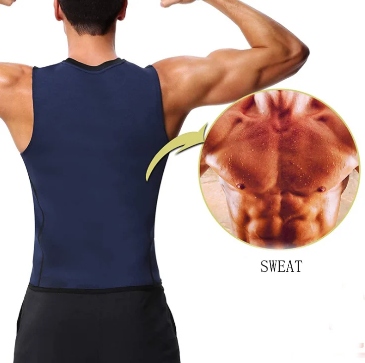 

Hot Selling Neoprene Body Shaper Slimming Man Sweat Vest Sauna Suit with Zipper, Black