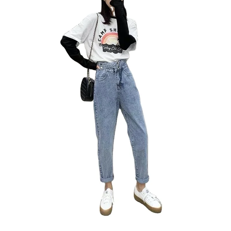 

2020 high-waist jeans women loose Korean Harlan pants