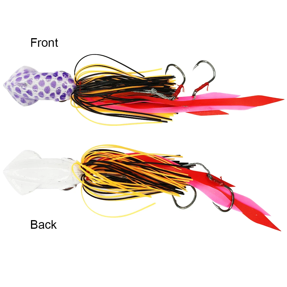 

Newbility wholesale factory 13.5cm 72g jig heads hooks fishing lead octopus skirts fishing lure, 5 colors jig skirt