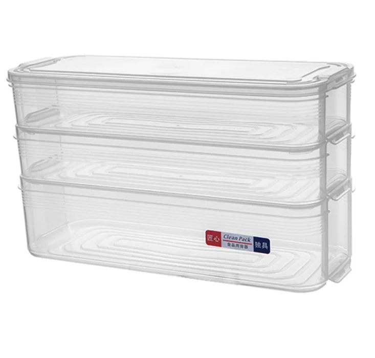 

Vegetable and Fruit Storage 3-layer transparent Stackable Fresh-keeping Box Fridge Storage Containers