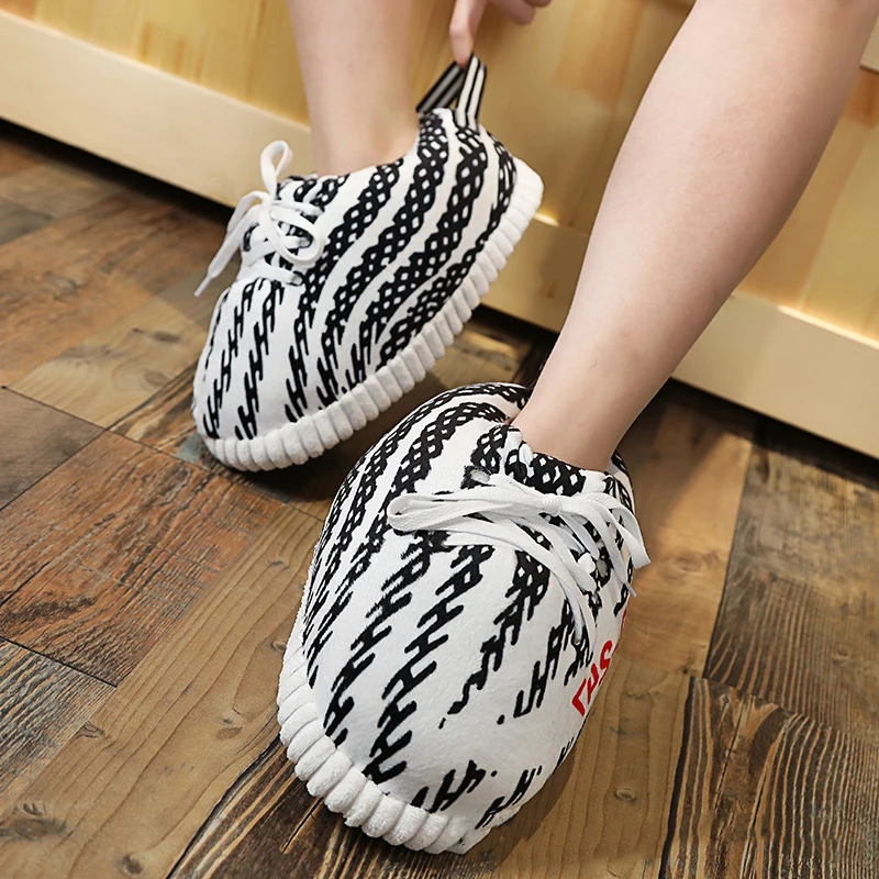 

Wholesale New fashion sneaker slippers plush slippers home soft slippers sneakers for men and women