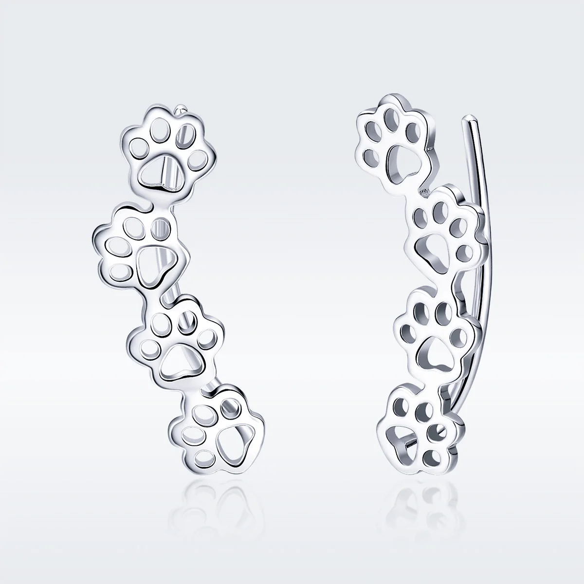 

Hot sale Paw Trail Cat And Dog Footprints 925 Sterling Silver Stud Earrings