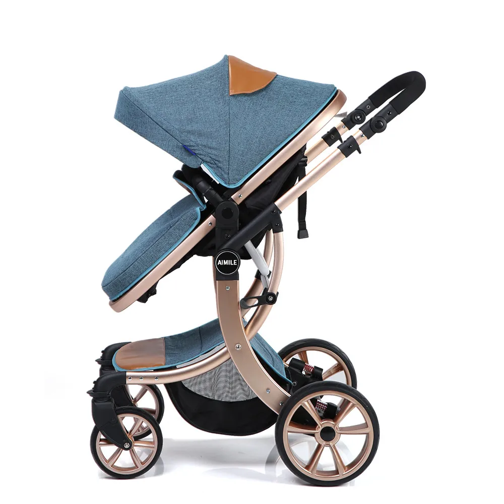 

Luxury High Landscape Safe Baby Stroller 3 in 1 Aluminum Alloy Frame Adjustable and removable canopy, Customized