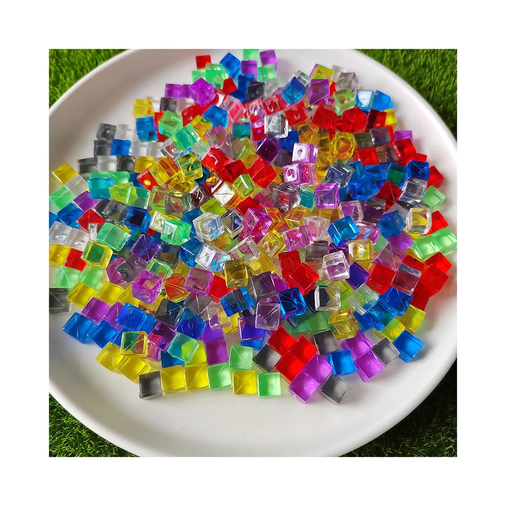 8mm Plastic Miniature Ice Cubes Dollhouse Accessory Mini Pub Beer Ice Blocks PVC Sugar Miniature Food Drink DIY