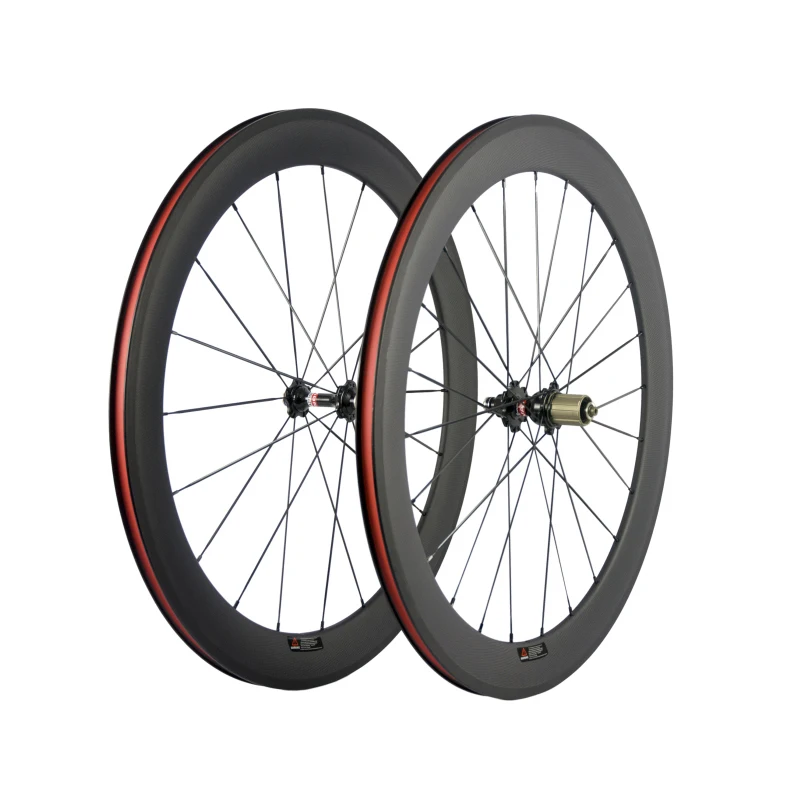 

TB2252 No Decal 60mm Carbon Wheelset Clincher Carbon Road Wheels Basalt Braking Surface Novatec Hub 3K Matte, Black