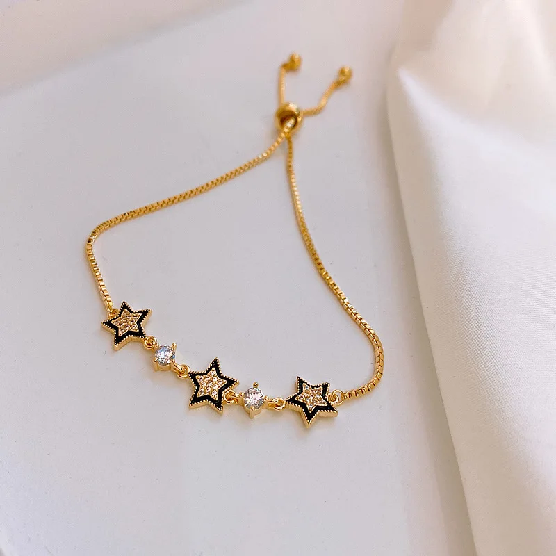 

Vershal Gold Plated Pentagram Shaped INS Style Fashion Adjustable Jewelry Bracelet For Women, Picture