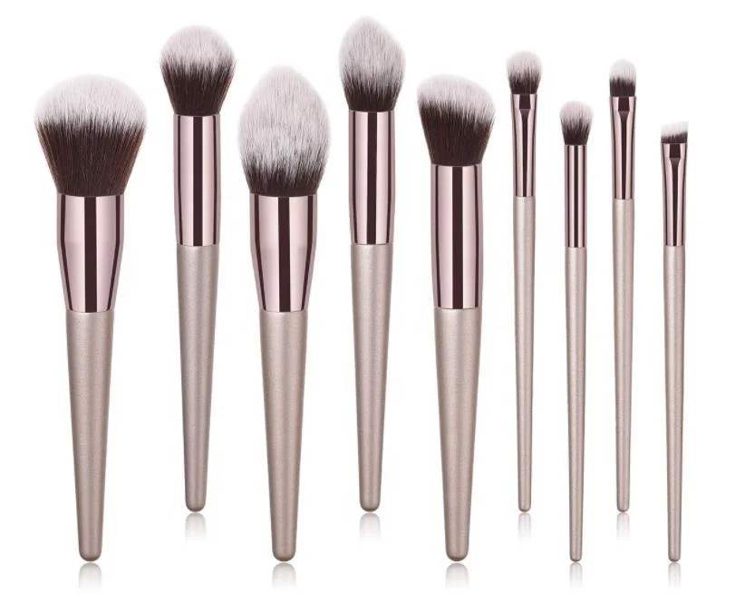 

Make up brush set 10 pieces champagne color make up set, Customized color accepted