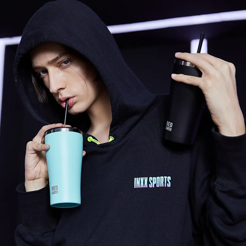 

530ml Made in China Medical Grade Material Vacuum Hot Straw Coffee Bottle