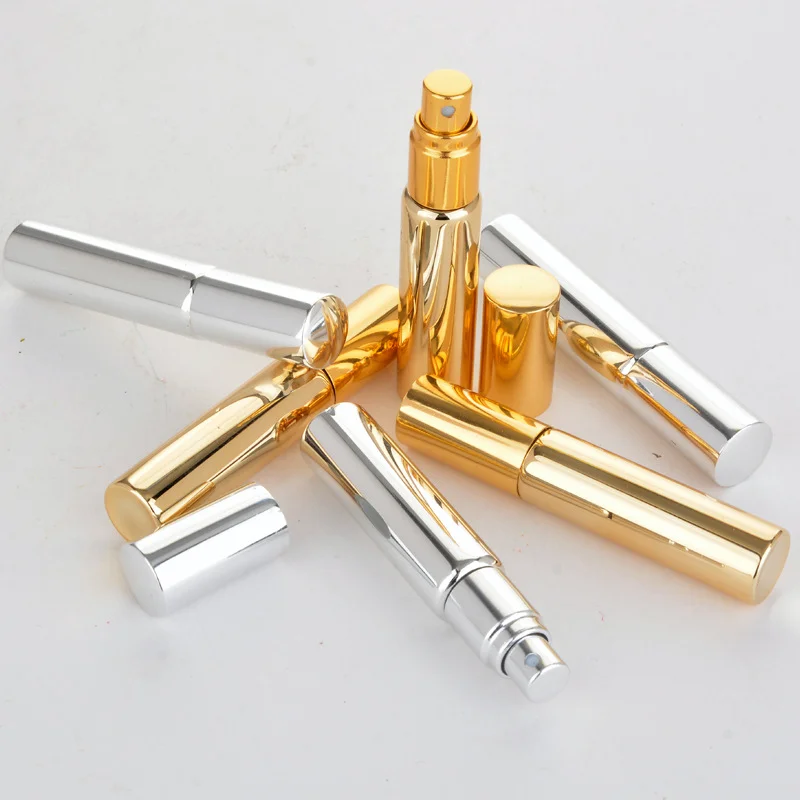 
UV plating Gold Silver Black 10ml refill perfume oil atomizer spray bottle 