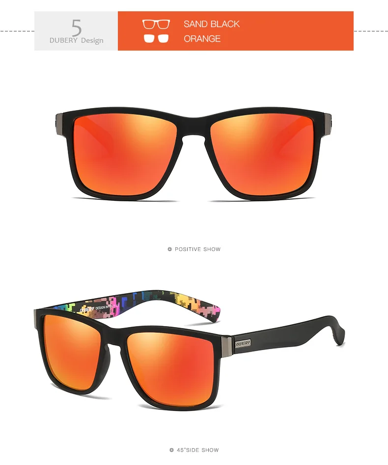 DUBERY 9 Colors Men Sport Polarized Sunglasses Outdoor Driving Riding Glasses 