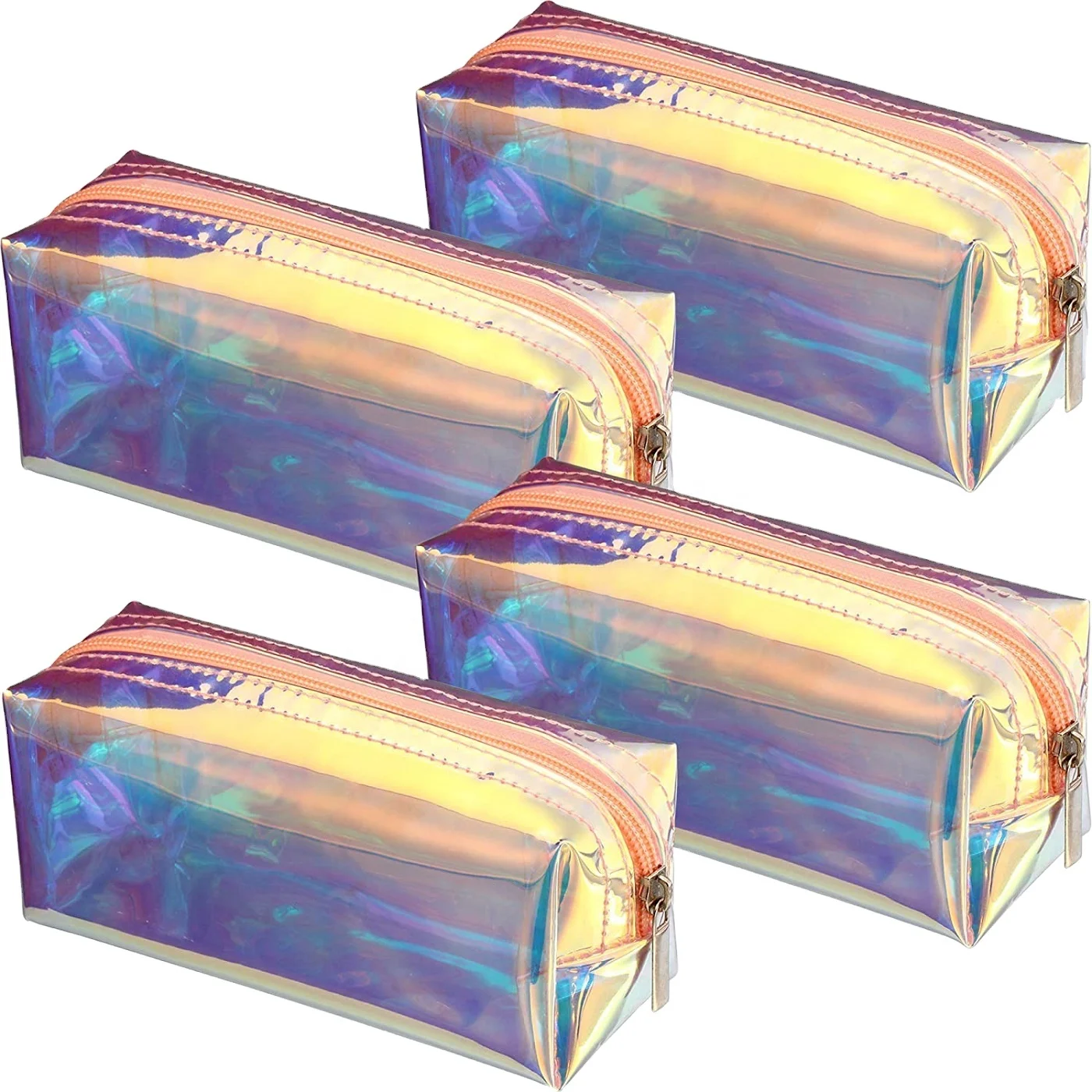 

Pvc Plastic Holographic Cosmetic Makeup Zipper Bag Wholesale Pouch With Ziplock Transparent For Waterproof Laser Clear Cosmetics, Colors