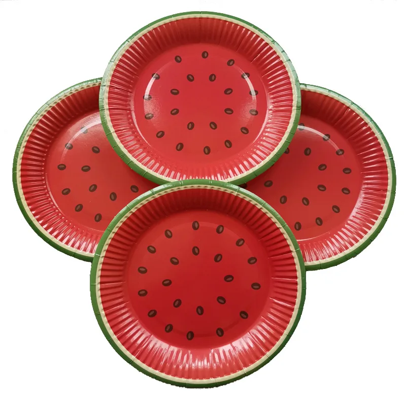 

Watermelon Pattern 7 inch Birthday Party Cake Dessert Plate Party Paper Plate 10PCS/Bag, Color
