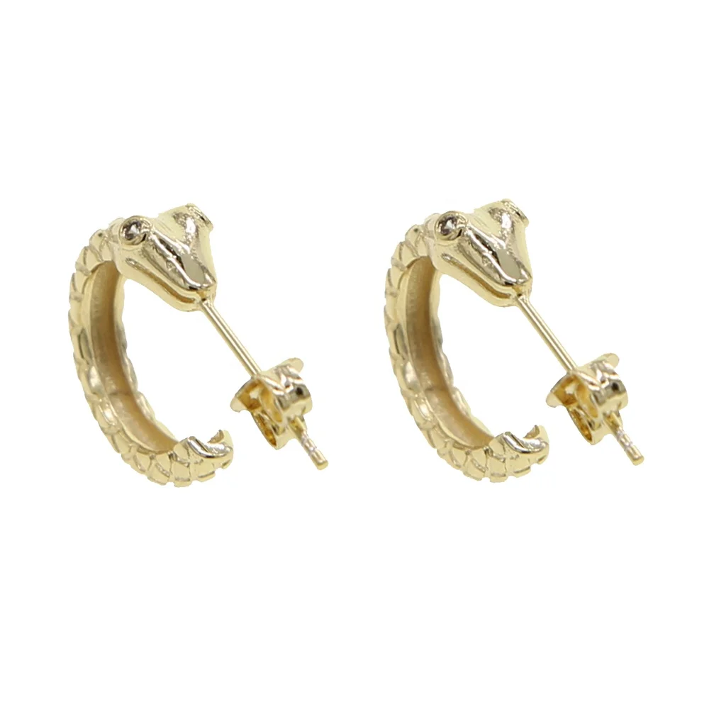 

New arrived animal snake hoop earring for women girls Gold filled trendy fashion minimal dainty cz simple earring jewelry