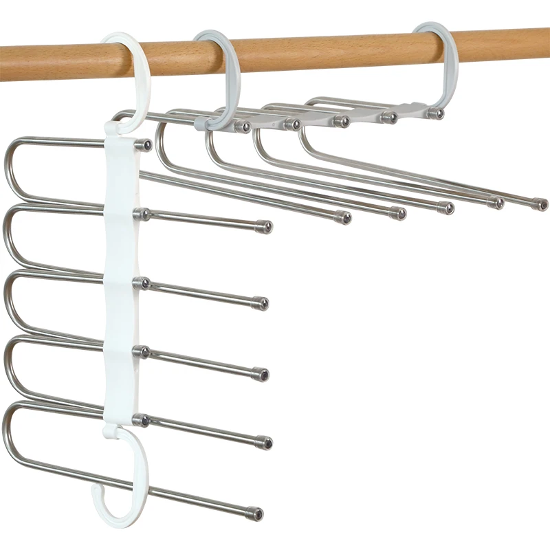 

Multifunctional Magic Hangers Space Saving Folding Pants Hanger, White