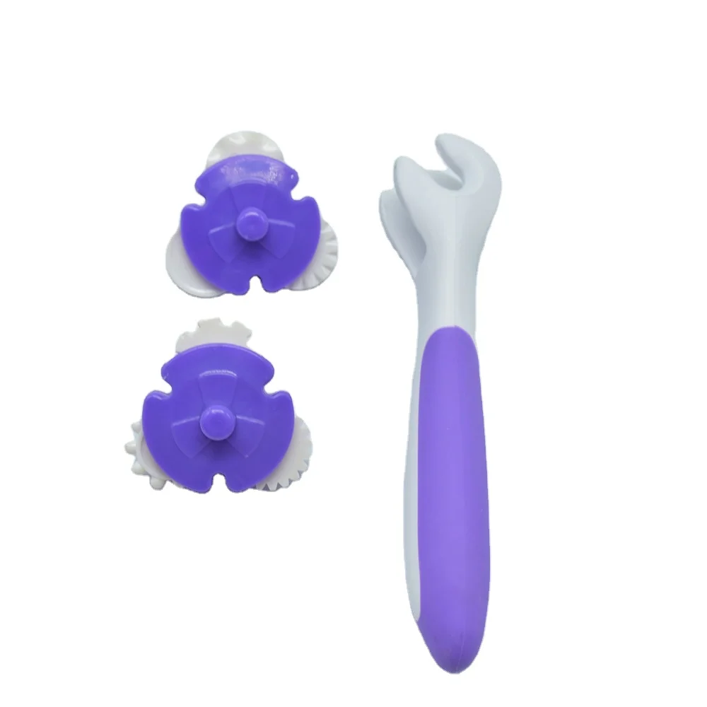 

DIY Baking Purple Handle Silicone Cake Embossing Wheel New Cutting Embossing Roller Fondant Cake Tool Press Cutter Moudel