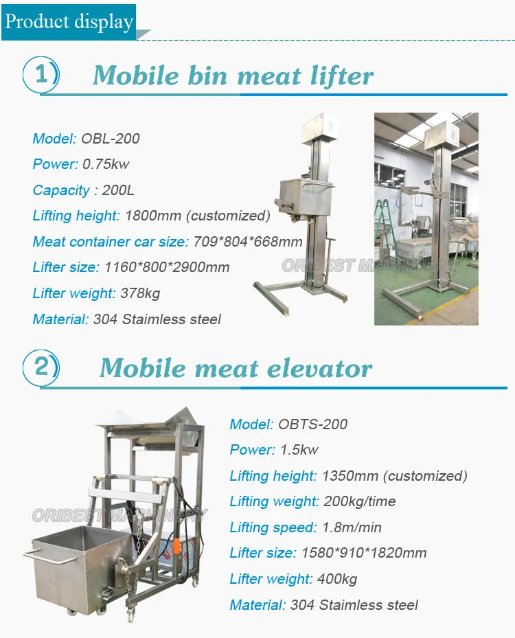 loader Meat Bucket Lifter for meat processing