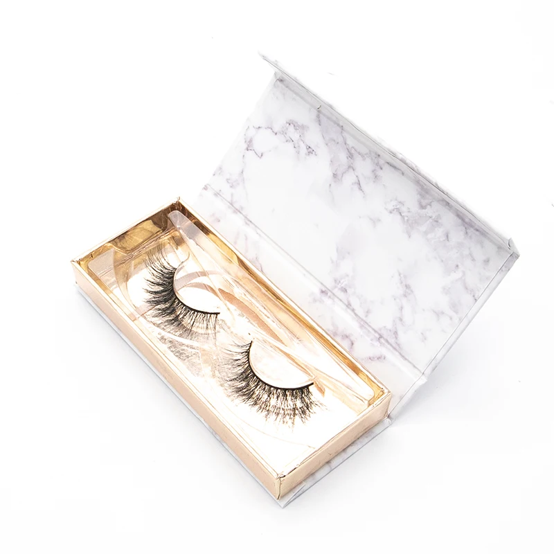 

2020 waterproof magnetic lashes with eyelash packaging box, Natural black