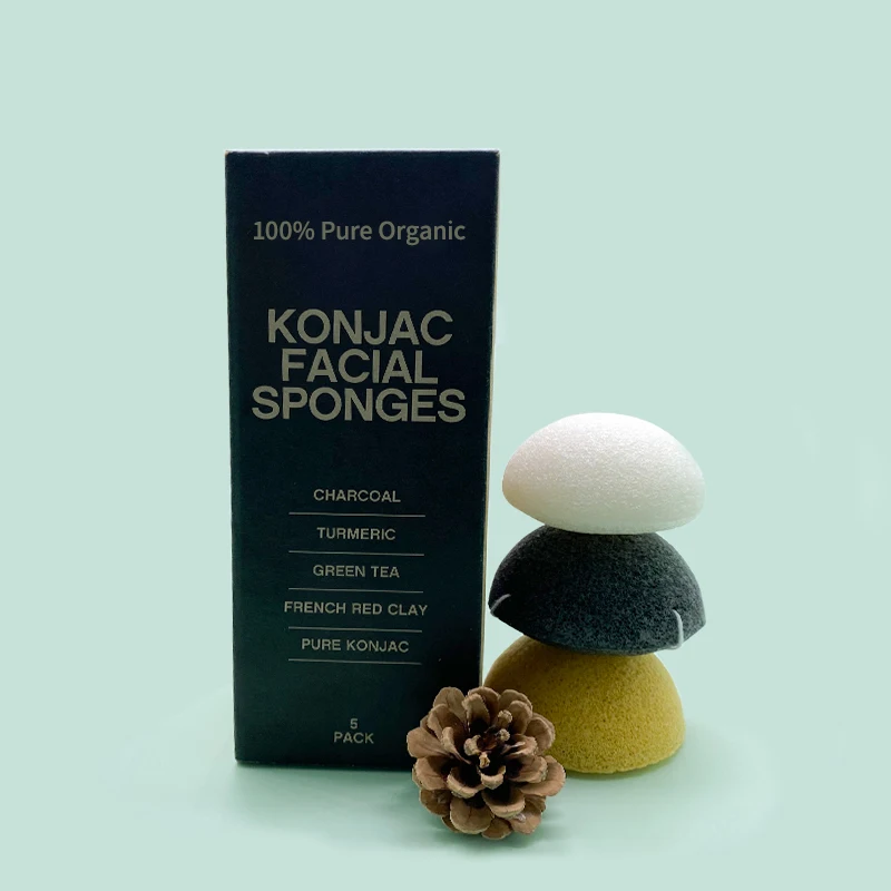 

Online Eponge Facial De Visage Turmeric Konjac Face Sponge Vegan Kraft Sleeve Package, Multiple colors available