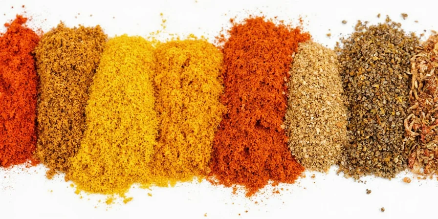 Spice rack with various curry powders