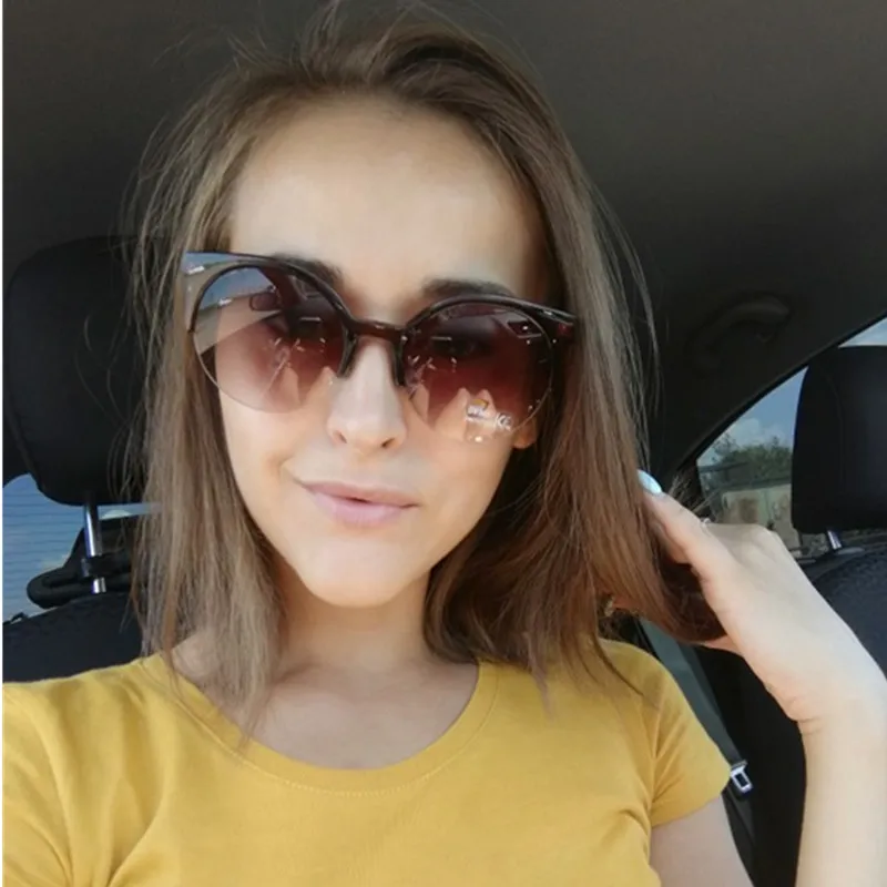 

2020 drop shipping wholesale newest Luxury Trendy Designer women sun glasses frameless shades Sunglasses for ladies