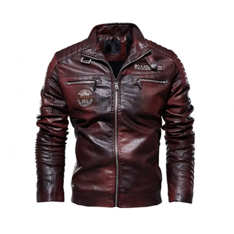 

Autumn And Winter Men High Quality Fashion Coat Leather Jacket, As show